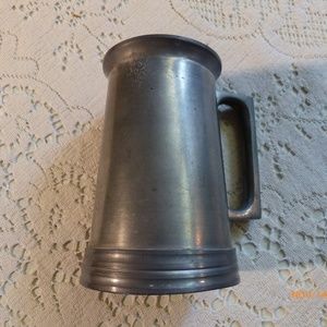 Vintage Clear Bottom Pewter Pint Glass